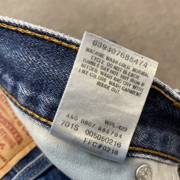 Vintage Levis 505 Jeans Mens 33x34 Y2K Blue Medium Wash Straight Cotton Denim - Picture 5 of 12